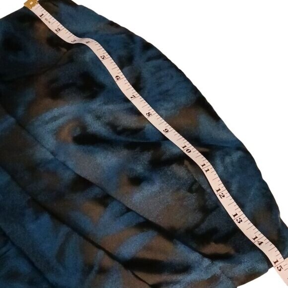 Strapless Pleated Mini Dress‎ Teal & Black Pockets Size 4 - Picture 9 of 13